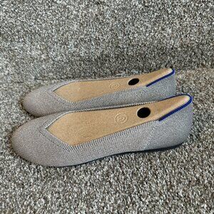 Rothys Loafers Womens 9 Round Toe Comfort Slip On Silver Grey NEW